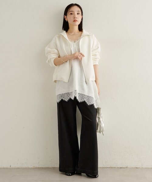 Omekashi（オメカシ）の「レースキャミチュニック（キャミソール・レディース・オフホワイト/ベージュ/ブラック・FREE）」の22枚目の写真