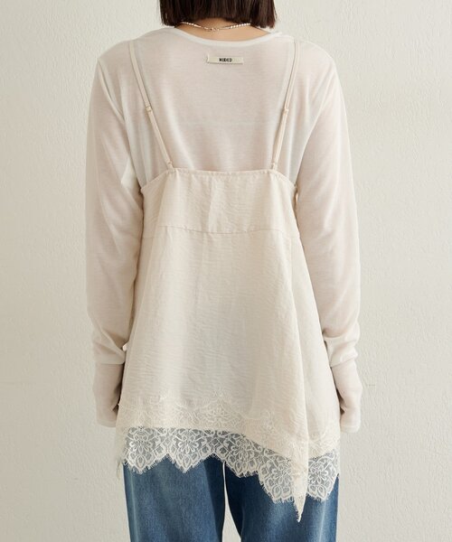 Omekashi（オメカシ）の「レースキャミチュニック（シャツ/ブラウス・レディース・オフホワイト/ベージュ/ブラック・FREE）」の6枚目の写真