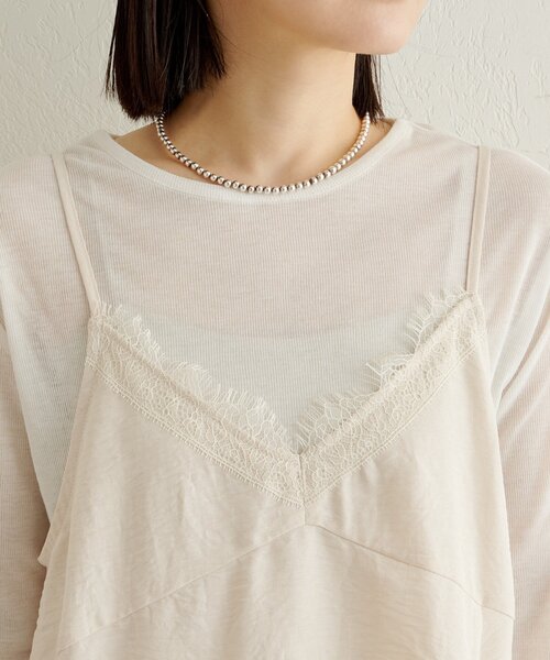 Omekashi（オメカシ）の「レースキャミチュニック（シャツ/ブラウス・レディース・オフホワイト/ベージュ/ブラック・FREE）」の8枚目の写真