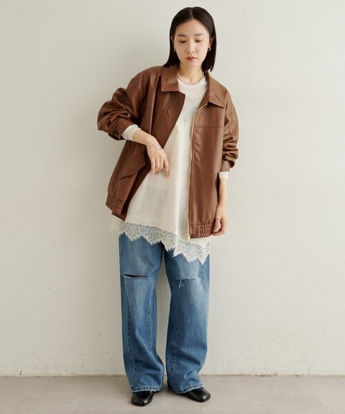 Omekashi（オメカシ）の「レースキャミチュニック（シャツ/ブラウス・レディース・オフホワイト/ベージュ/ブラック・FREE）」の14枚目の写真