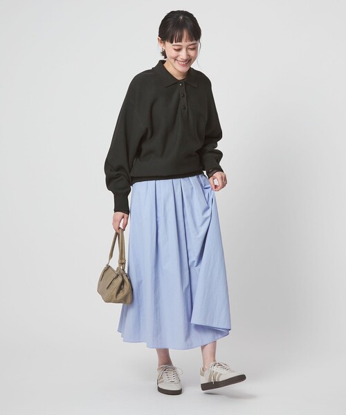 green label relaxing（グリーンレーベルリラクシング）の「ポロカラー スウェット（スウェット・レディース・ダークグレー/ライトブルー/ナチュラル・FREE）」の13枚目の写真