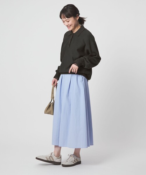 green label relaxing（グリーンレーベルリラクシング）の「ポロカラー スウェット（スウェット・レディース・ダークグレー/ライトブルー/ナチュラル・FREE）」の14枚目の写真