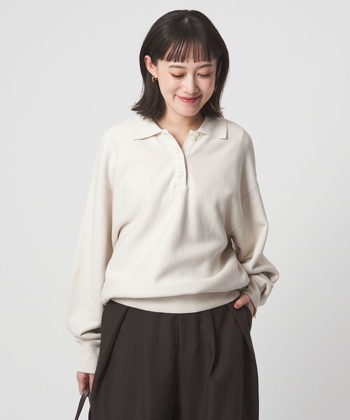 green label relaxing（グリーンレーベルリラクシング）の「ポロカラー スウェット（スウェット・レディース・ダークグレー/ライトブルー/ナチュラル・FREE）」の16枚目の写真
