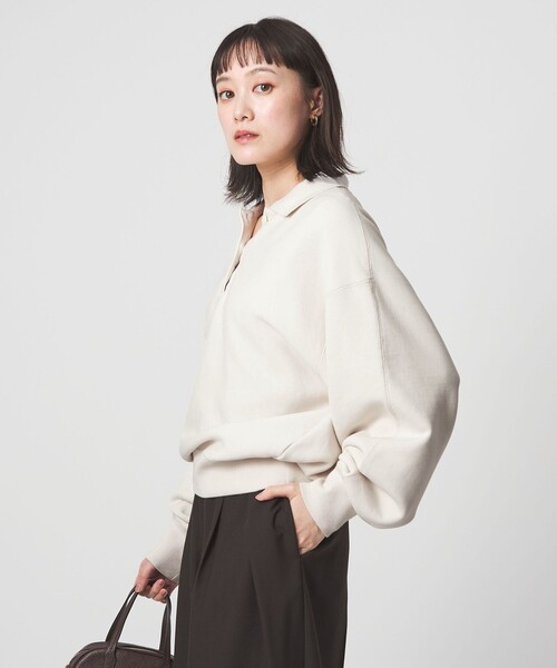 green label relaxing（グリーンレーベルリラクシング）の「ポロカラー スウェット（スウェット・レディース・ダークグレー/ライトブルー/ナチュラル・FREE）」の17枚目の写真