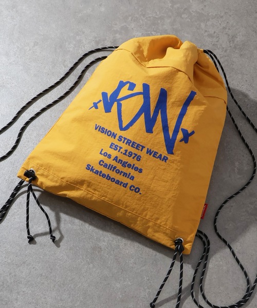 VISION STREET WEAR(ヴィジョンストリートウェア)の「【VISION STREET WEAR/ヴィジョンストリートウェア】Bicolor Knapsack/配色 ナップザック/シューズケース(バックパック/リュック・メンズ・マスタード/ピンク/ブラック/ブルー・FREE)」の7枚目の写真