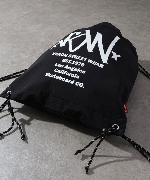 VISION STREET WEAR(ヴィジョンストリートウェア)の「【VISION STREET WEAR/ヴィジョンストリートウェア】Bicolor Knapsack/配色 ナップザック/シューズケース(バックパック/リュック・メンズ・マスタード/ピンク/ブラック/ブルー・FREE)」の9枚目の写真