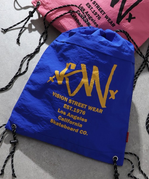 VISION STREET WEAR(ヴィジョンストリートウェア)の「【VISION STREET WEAR/ヴィジョンストリートウェア】Bicolor Knapsack/配色 ナップザック/シューズケース(バックパック/リュック・メンズ・マスタード/ピンク/ブラック/ブルー・FREE)」の20枚目の写真