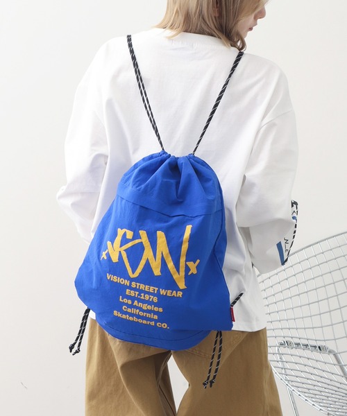 VISION STREET WEAR(ヴィジョンストリートウェア)の「【VISION STREET WEAR/ヴィジョンストリートウェア】Bicolor Knapsack/配色 ナップザック/シューズケース(バックパック/リュック・メンズ・マスタード/ピンク/ブラック/ブルー・FREE)」の18枚目の写真