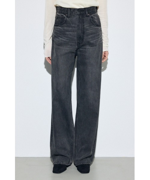 AZUL by moussy（アズールバイマウジー）の「AZUL DENIM ハイウエストワイドデニム（デニムパンツ・レディース・ライトブルー/オフホワイト/ワンウォッシュ/ライトブラック・X-SMALL/SMALL/MEDIUM/LARGE）」の3枚目の写真