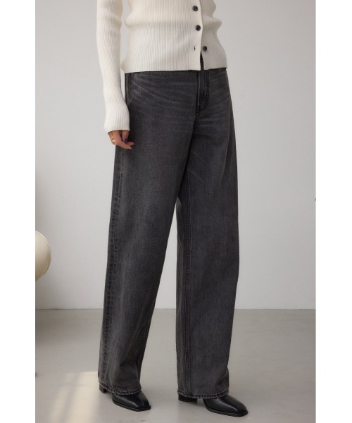 AZUL by moussy（アズールバイマウジー）の「AZUL DENIM ハイウエストワイドデニム（デニムパンツ・レディース・ライトブルー/オフホワイト/ワンウォッシュ/ライトブラック・X-SMALL/SMALL/MEDIUM/LARGE）」の5枚目の写真