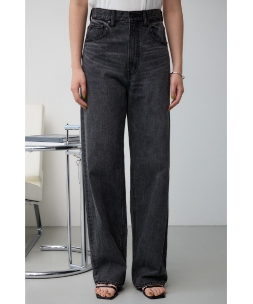 AZUL by moussy（アズールバイマウジー）の「AZUL DENIM ハイウエストワイドデニム（デニムパンツ・レディース・ライトブルー/オフホワイト/ワンウォッシュ/ライトブラック・X-SMALL/SMALL/MEDIUM/LARGE）」の6枚目の写真