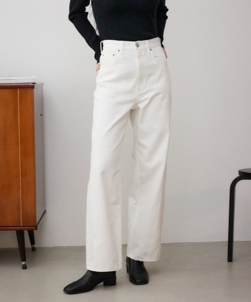 AZUL by moussy（アズールバイマウジー）の「AZUL DENIM ハイウエストワイドデニム（デニムパンツ・レディース・ライトブルー/オフホワイト/ワンウォッシュ/ライトブラック・X-SMALL/SMALL/MEDIUM/LARGE）」の14枚目の写真