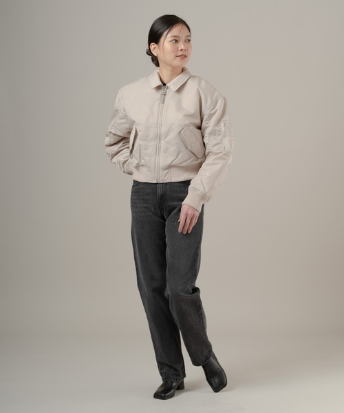 Levi's(リーバイス)の「Levi's/リーバイス ボウイ クロップド ボンバージャケット(MA-1・レディース・グレー・XS/M/S)」の11枚目の写真