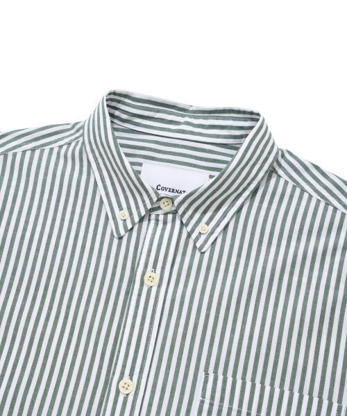 COVERNAT（カバーナット）の「ウェイルロゴストライプシャツグリーン（シャツ/ブラウス・レディース・その他・S/M/L/XL）」の3枚目の写真