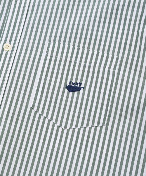 COVERNAT（カバーナット）の「ウェイルロゴストライプシャツグリーン（シャツ/ブラウス・レディース・その他・S/M/L/XL）」の4枚目の写真