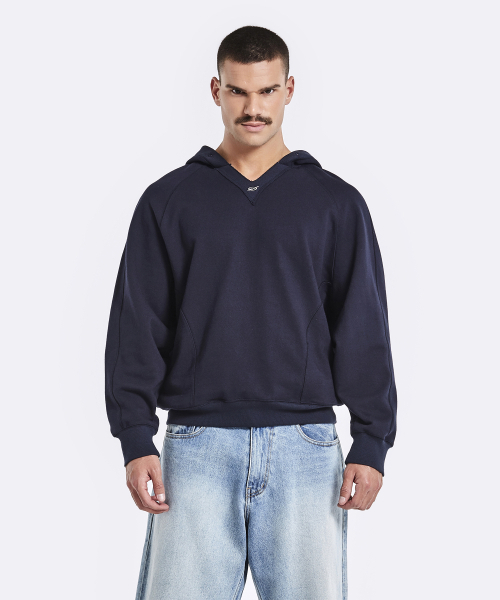 51%(フィフティーワンパーセント)の「V zone hoodie - Navy(パーカー・メンズ・その他・M/L)」の1枚目の写真