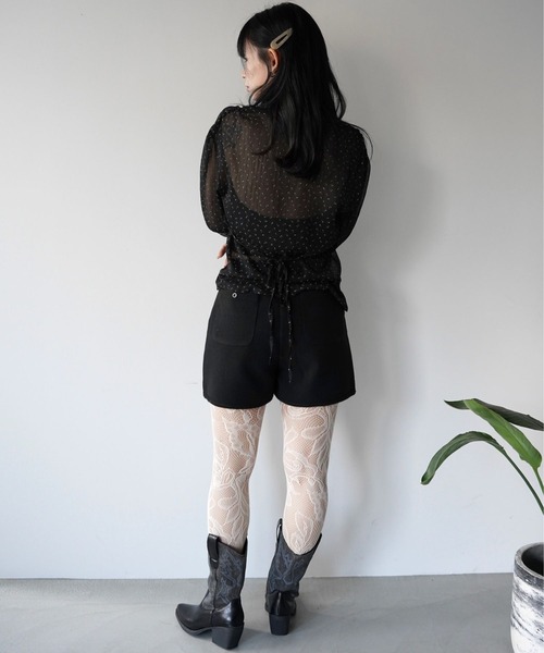 SANSeLF（サンセルフ）の「【SANSeLF】シアーフラワー切り替えブラウス saw25a078（シャツ/ブラウス・レディース・ブラック・FREE）」の5枚目の写真