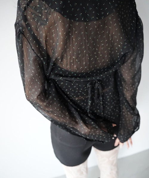 SANSeLF（サンセルフ）の「【SANSeLF】シアーフラワー切り替えブラウス saw25a078（シャツ/ブラウス・レディース・ブラック・FREE）」の10枚目の写真