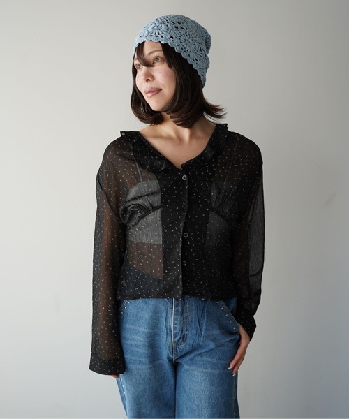 SANSeLF（サンセルフ）の「【SANSeLF】シアーフラワー切り替えブラウス saw25a078（シャツ/ブラウス・レディース・ブラック・FREE）」の17枚目の写真