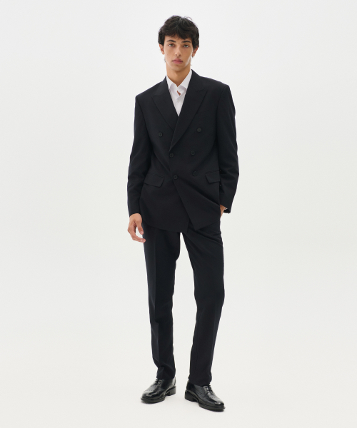 TRADCLUB(トラッドクラブ)の「コアダブルブレストレギュラーカジュアルセットアップスーツパンツ(ブラック)(スラックス・メンズ・ブラック・FREE/34/36/38/40/42/44/32)」の3枚目の写真