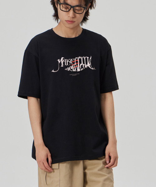 MAKEITTO（メイキット）の「[FISH LETTERING] CREW NECK TEE_BLACK（Tシャツ/カットソー・メンズ・その他・L/XL/XXL/M）」の2枚目の写真