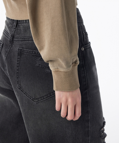 MUSINSA STANDARD WOMAN（ムシンサスタンダードウーマン）の「ウィメンズピグメントボリュームクロップフードパーカー[ベージュ]（パーカー・レディース・その他・SMALL/MEDIUM/LARGE/X-SMALL）」の2枚目の写真