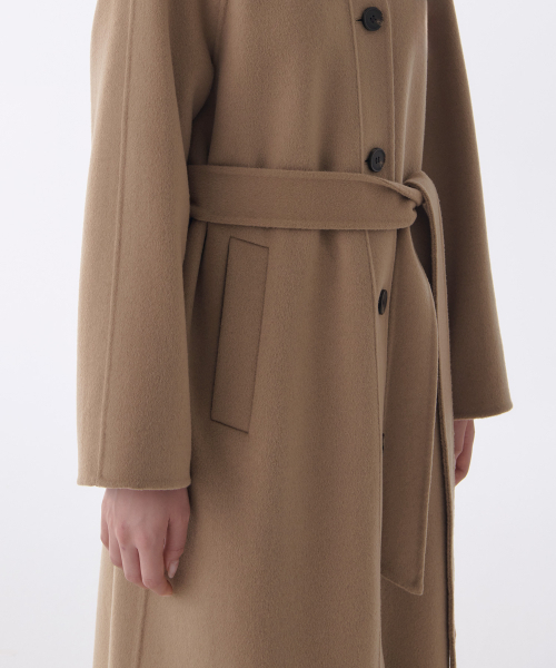 MUSINSA STANDARD WOMAN（ムシンサスタンダードウーマン）の「ウィメンズカシミヤブレンドハンドメイドバルマカンローブコート[キャメル]（チェスターコート・レディース・その他・SMALL/MEDIUM/LARGE）」の5枚目の写真