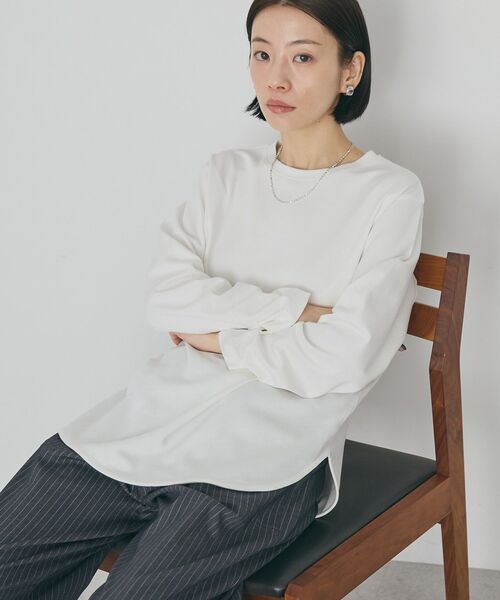 AMERICAN HOLIC(アメリカンホリック)の「ラウンドクルーネックプルオーバー(Tシャツ/カットソー・レディース・ブラック/オフホワイト・L)」の3枚目の写真