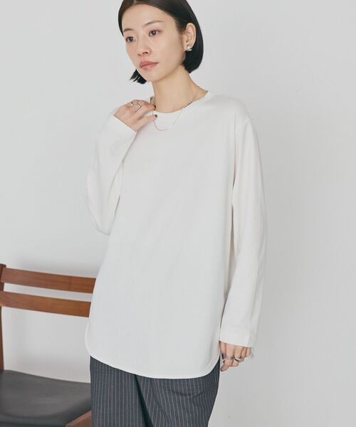 AMERICAN HOLIC(アメリカンホリック)の「ラウンドクルーネックプルオーバー(Tシャツ/カットソー・レディース・ブラック/オフホワイト・L)」の4枚目の写真