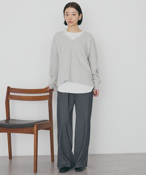 AMERICAN HOLIC(アメリカンホリック)の「ラウンドクルーネックプルオーバー(Tシャツ/カットソー・レディース・ブラック/オフホワイト・L)」の7枚目の写真