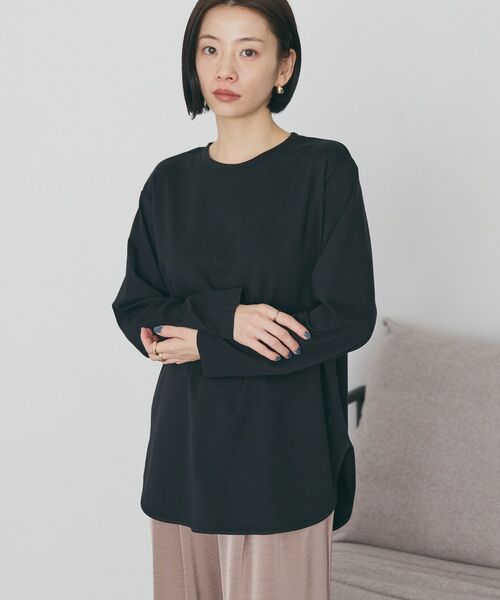 AMERICAN HOLIC(アメリカンホリック)の「ラウンドクルーネックプルオーバー(Tシャツ/カットソー・レディース・ブラック/オフホワイト・L)」の8枚目の写真