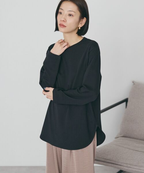 AMERICAN HOLIC(アメリカンホリック)の「ラウンドクルーネックプルオーバー(Tシャツ/カットソー・レディース・ブラック/オフホワイト・L)」の9枚目の写真