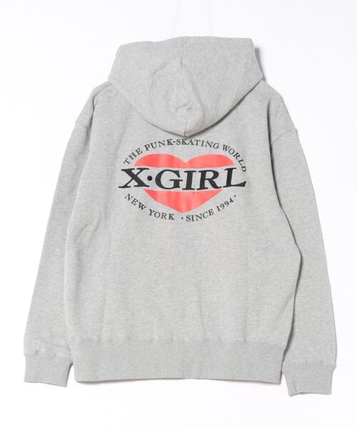 ムラサキスポーツ限定】X-GIRL/エックスガール HEART LG ZIP SWT HD