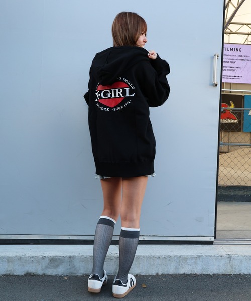ムラサキスポーツ限定】X-GIRL/エックスガール HEART LG ZIP SWT HD