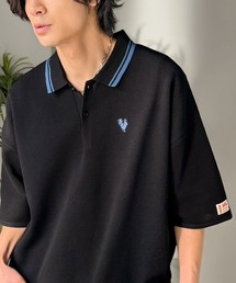 Java（ジャバ）の「《JaVaジャバコラボ》軽くて涼しくてアイロン要らず！ワンポイント刺繍入り 襟ライン配色 サマーニットポロシャツ（半袖）（ポロシャツ）」