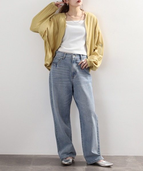 Arinomama(アリノママ)の「Arinomama MA-1風シアシャツ(シャツ/ブラウス・レディース・アイボリー/ライトブラウン/ブラック/マスタード・FREE)」の22枚目の写真