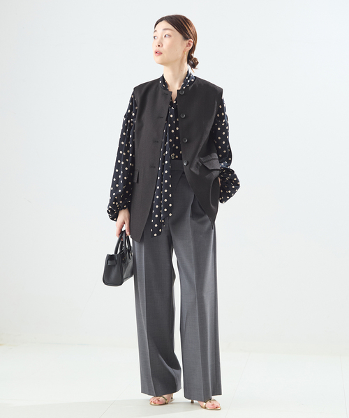 journal standard L'essage（ジャーナルスタンダードレサージュ）の「リノオックス ノーカラーベスト（その他アウター・レディース・アイボリー/ブラック・FREE）」の5枚目の写真