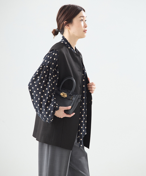 journal standard L'essage（ジャーナルスタンダードレサージュ）の「リノオックス ノーカラーベスト（その他アウター・レディース・アイボリー/ブラック・FREE）」の8枚目の写真