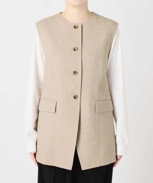 journal standard L'essage（ジャーナルスタンダードレサージュ）の「リノオックス ノーカラーベスト（その他アウター・レディース・アイボリー/ブラック・FREE）」の14枚目の写真