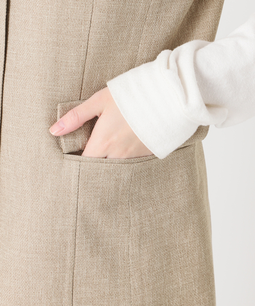 journal standard L'essage（ジャーナルスタンダードレサージュ）の「リノオックス ノーカラーベスト（その他アウター・レディース・アイボリー/ブラック・FREE）」の20枚目の写真