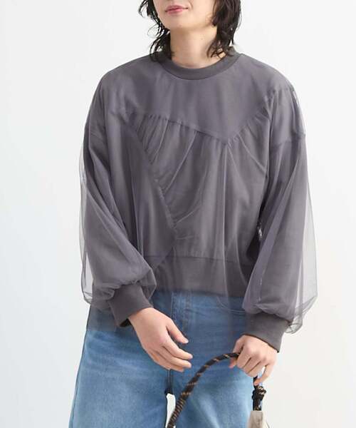 CONVERSE TOKYO（コンバーストウキョウ）の「STAR★ TULLE LAYERED SWEAT（スウェット・レディース・オフホワイト/グレー/ブルー・FREE）」の3枚目の写真