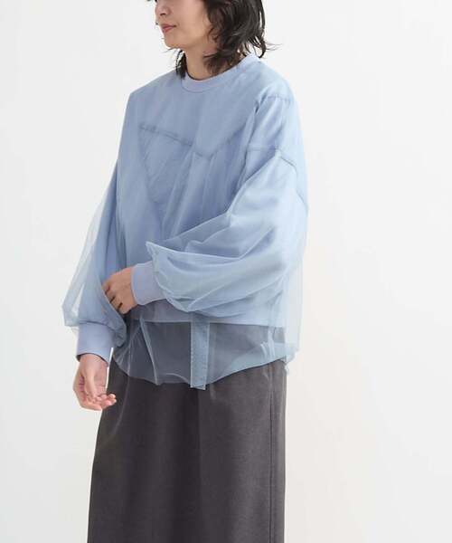 CONVERSE TOKYO（コンバーストウキョウ）の「STAR★ TULLE LAYERED SWEAT（スウェット・レディース・オフホワイト/グレー/ブルー・FREE）」の7枚目の写真