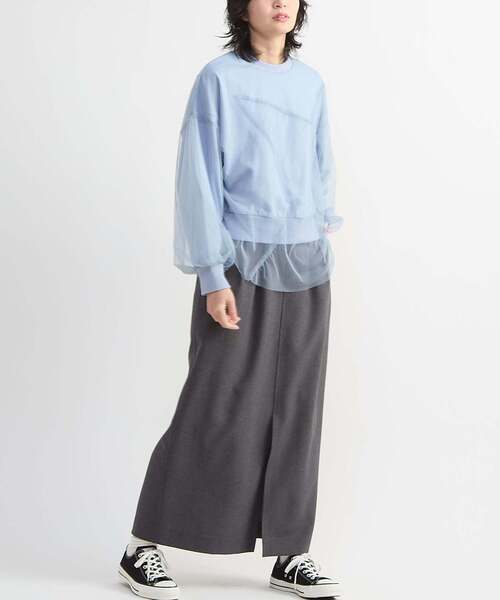 CONVERSE TOKYO（コンバーストウキョウ）の「STAR★ TULLE LAYERED SWEAT（スウェット・レディース・オフホワイト/グレー/ブルー・FREE）」の8枚目の写真