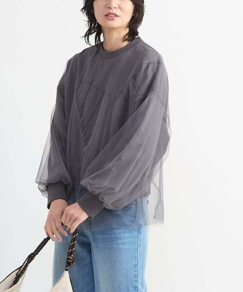 CONVERSE TOKYO（コンバーストウキョウ）の「STAR★ TULLE LAYERED SWEAT（スウェット・レディース・オフホワイト/グレー/ブルー・FREE）」の10枚目の写真