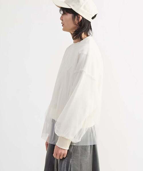 CONVERSE TOKYO（コンバーストウキョウ）の「STAR★ TULLE LAYERED SWEAT（スウェット・レディース・オフホワイト/グレー/ブルー・FREE）」の13枚目の写真