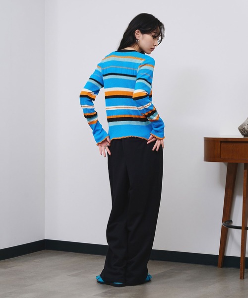 ROSE BUD(ローズバッド)の「TUCKED WIDE-LEG SWEATPANTS(スウェットパンツ・レディース・ベージュ/ブラック/ピンク・S/M)」の15枚目の写真