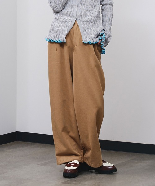 ROSE BUD(ローズバッド)の「TUCKED WIDE-LEG SWEATPANTS(スウェットパンツ・レディース・ベージュ/ブラック/ピンク・S/M)」の16枚目の写真