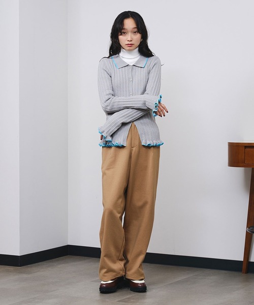ROSE BUD(ローズバッド)の「TUCKED WIDE-LEG SWEATPANTS(スウェットパンツ・レディース・ベージュ/ブラック/ピンク・S/M)」の19枚目の写真