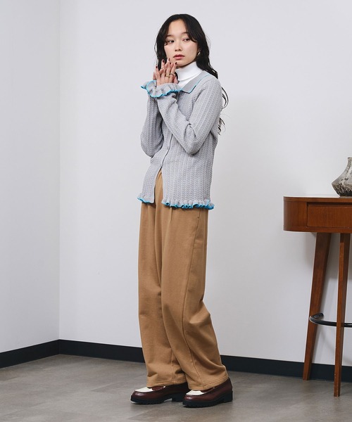 ROSE BUD(ローズバッド)の「TUCKED WIDE-LEG SWEATPANTS(スウェットパンツ・レディース・ベージュ/ブラック/ピンク・S/M)」の20枚目の写真