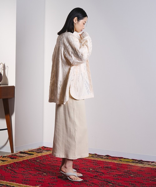 ROSE BUD(ローズバッド)の「(GENE HEAVENS)SHEER DOBBY SHIRT(シャツ/ブラウス・レディース・ブラック/イエロー/オフホワイト・ONE SIZE)」の9枚目の写真